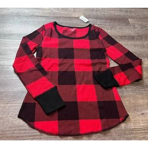 Old Navy Womens “ Match the Fam” Pajama Top Size Small Long Sleeve Plaid N8
